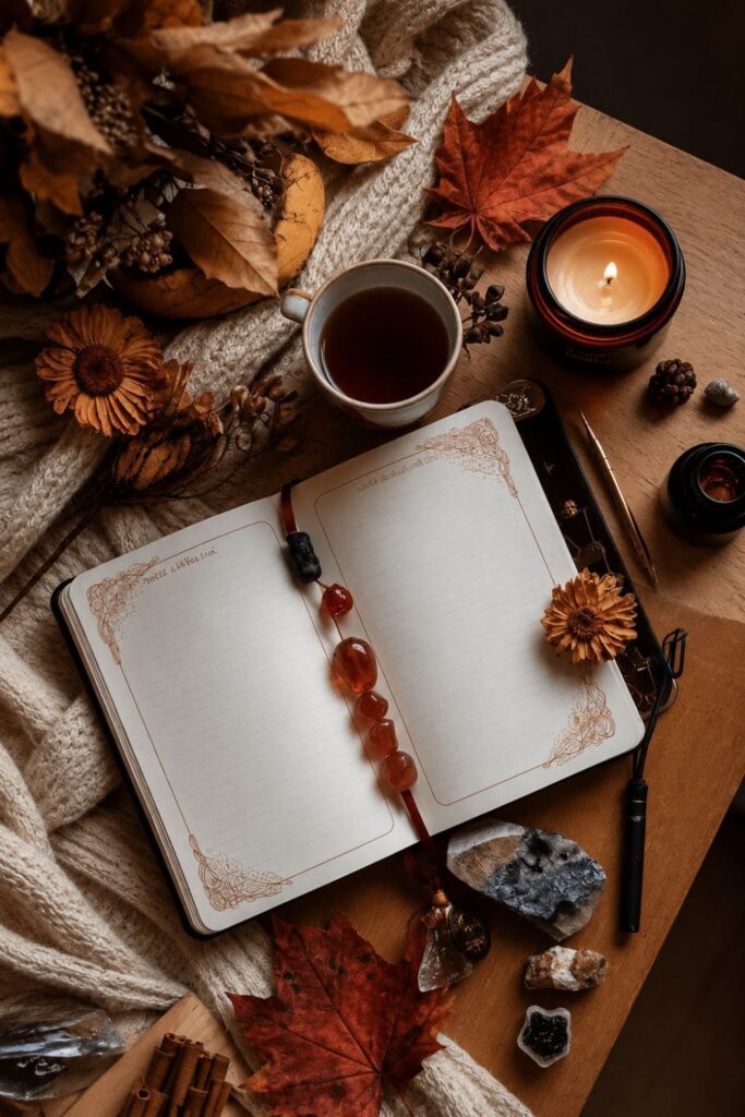 Kristalle für Mabon: Citrin, Rauchquarz und Granat zur Herbst-Tagundnachtgleiche