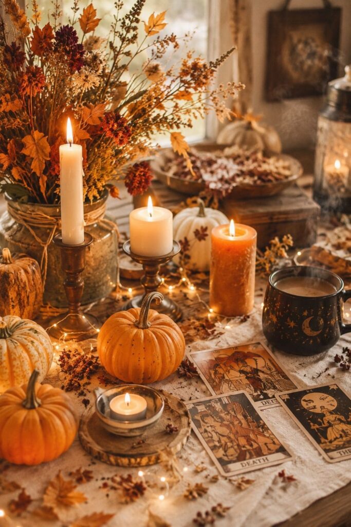 Jahreskreisfest Samhain Ursprung und Bedeutung Samhain Bedeutung Kristalle, Tarotkarten und Kerzenideen