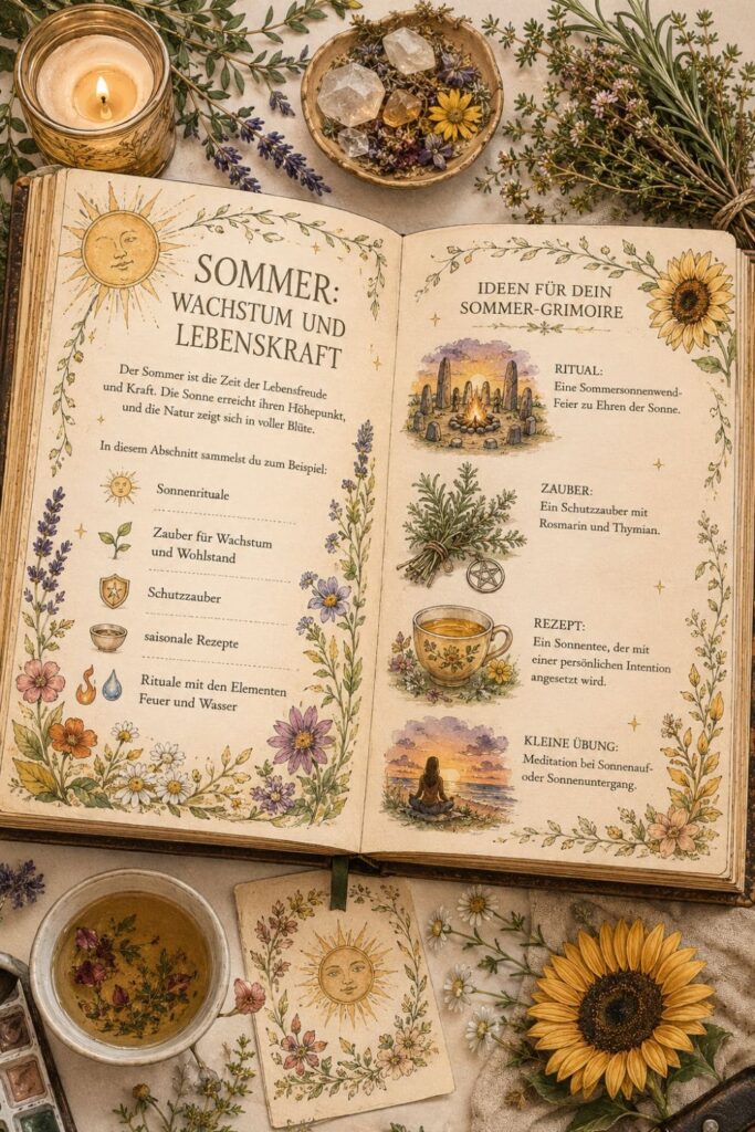 saisonales Grimoire Sommer Seiten
