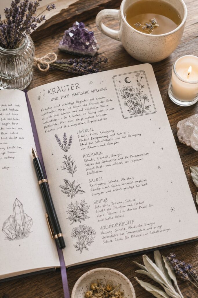 Grimoire Seiten Kräutermagie