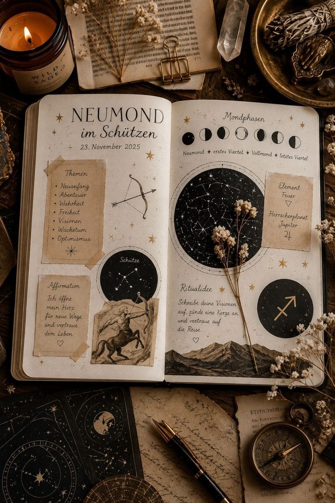 Journal Fragen Neumond im Schützen